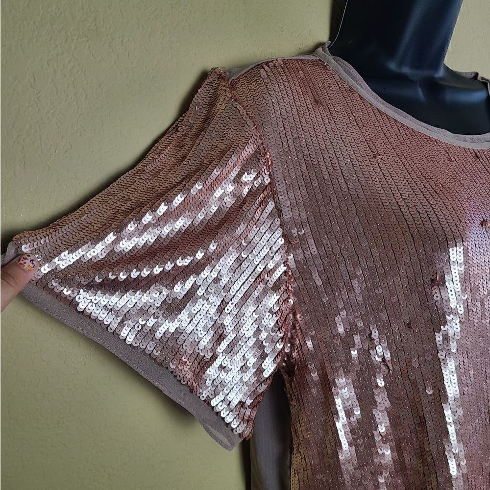 AS by DF Rose Gold Sequined Top - Picture 2 of 7